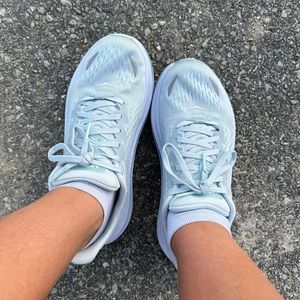 Hoka Kawana baby blue tennis shoes